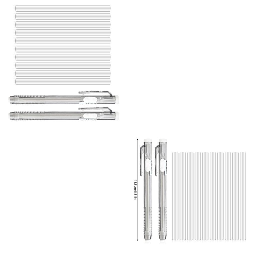 Retractable Eraser Pen Click - 12x Penvorm Gummen Intrekbare Mechanische Gummen