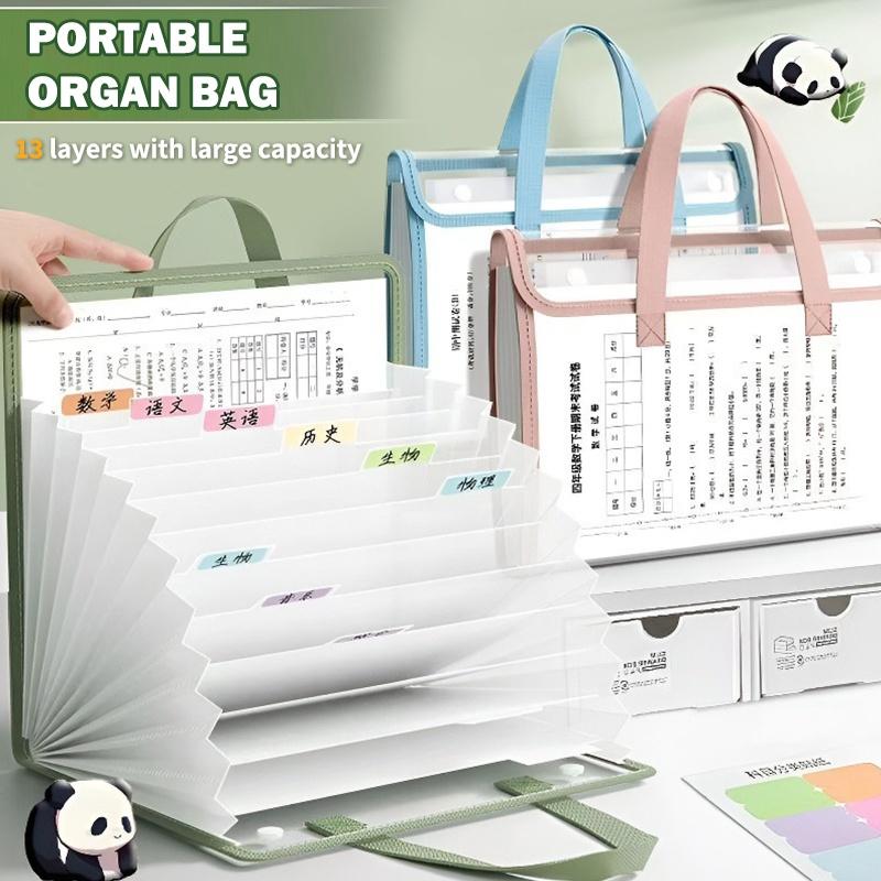 Expandable Accordion File Folder 13 Pockets - A4 draagbare accordeonmap-organizer met 13 vakken,