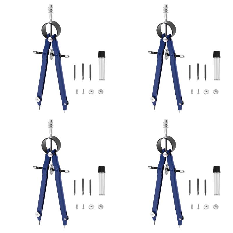 Math Geometry Set With Compass - 4-pack X((Professioneel passer, passer-geometrie set met