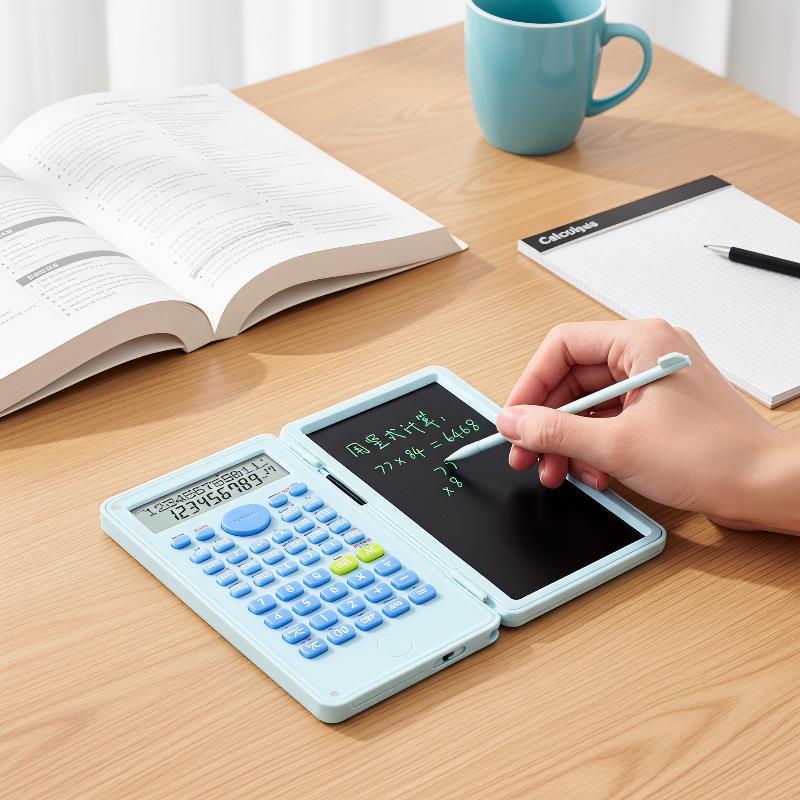 Scientific Calculator For Secondary School - Draagbare 2-in-1 wetenschappelijke rekenmachine, opvouwbare LCD-schrijftablet