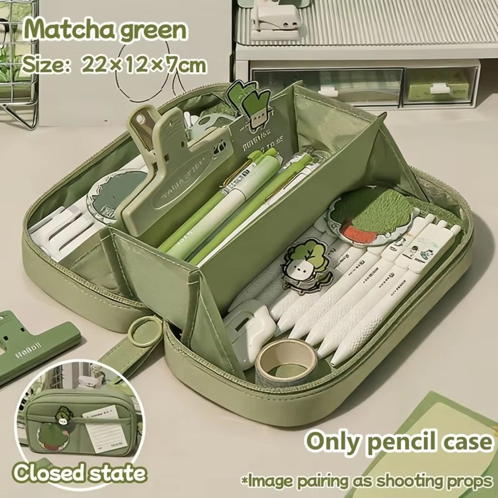 Aesthetic Large Pencil Case Pouch - Ins vulkanenpotloodetui met grote capaciteit, meerlaagse