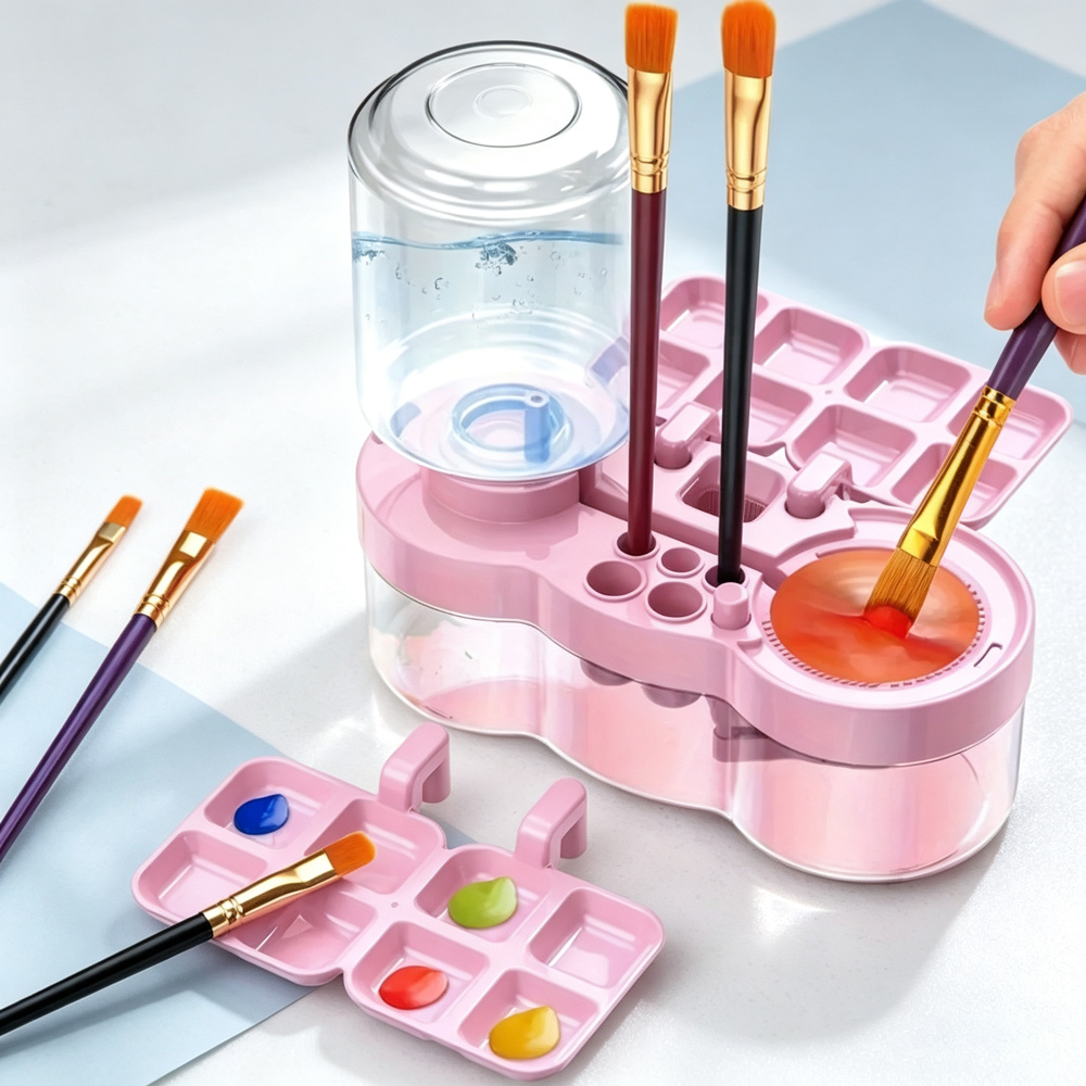 Writing Tools - Verfkwastreiniger Multifunctioneel Draagbaar Kunstenaarsreinigingsgereedschap Met Paletpenhouder