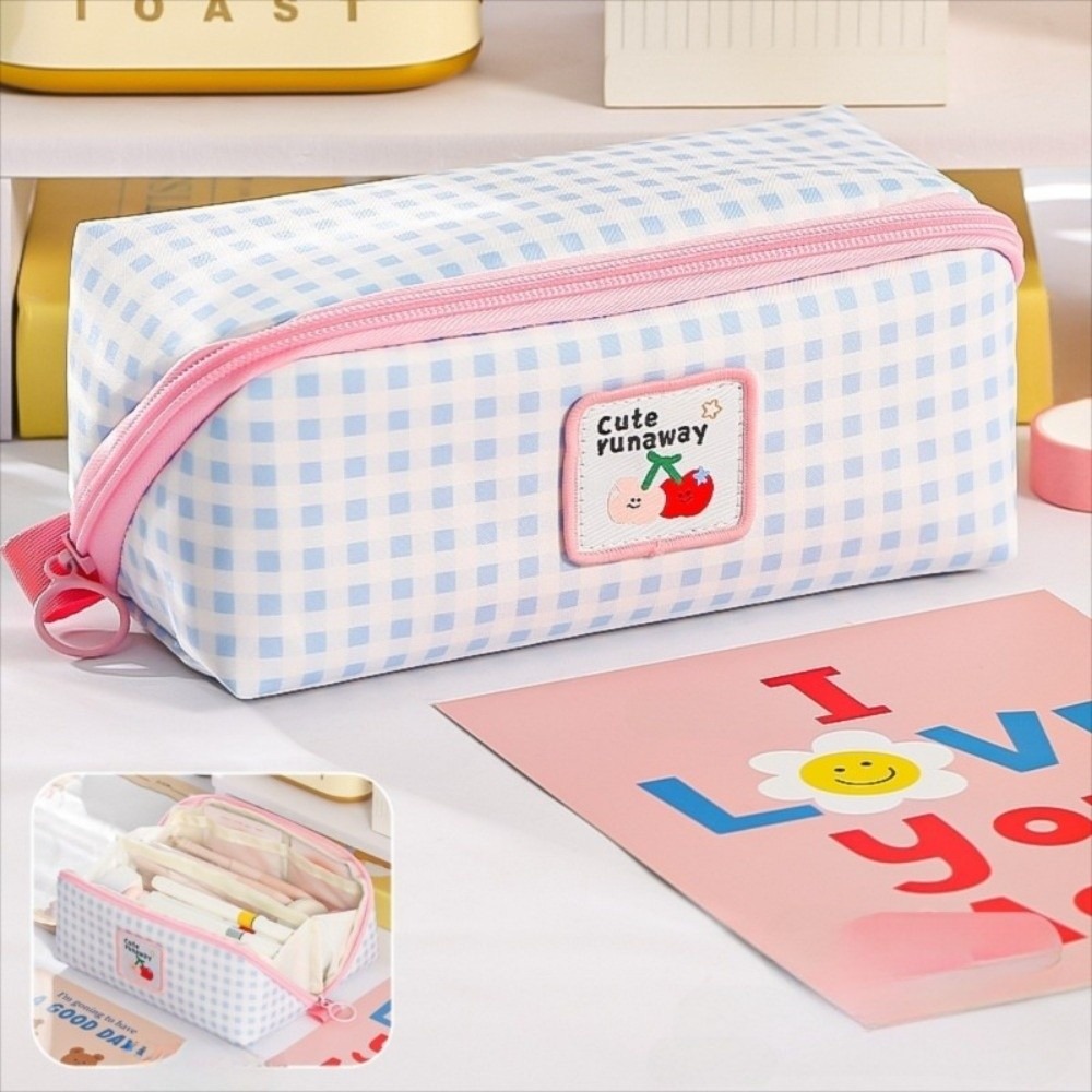 Aesthetic Large Pencil Case Pouch - Koreaanse stijl prisma-etui met grote capaciteit,