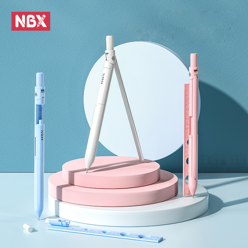 Math Geometry Set With Compass - Nbx kompas potlood school tekening tool