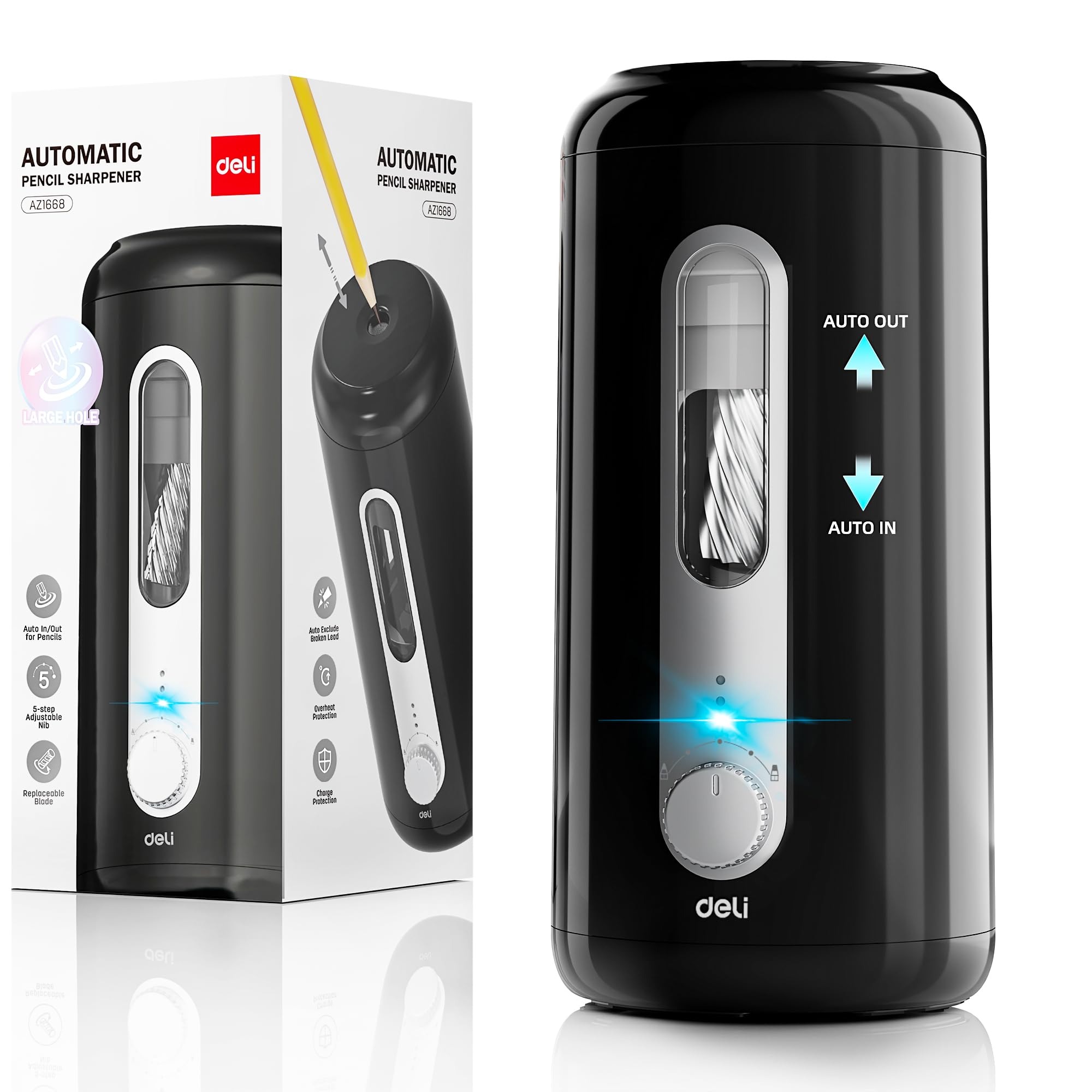 Electric Pencil Sharpener Usb - Deli Elektrische Potloodenslijper Automatisch USB Batterijgevoed