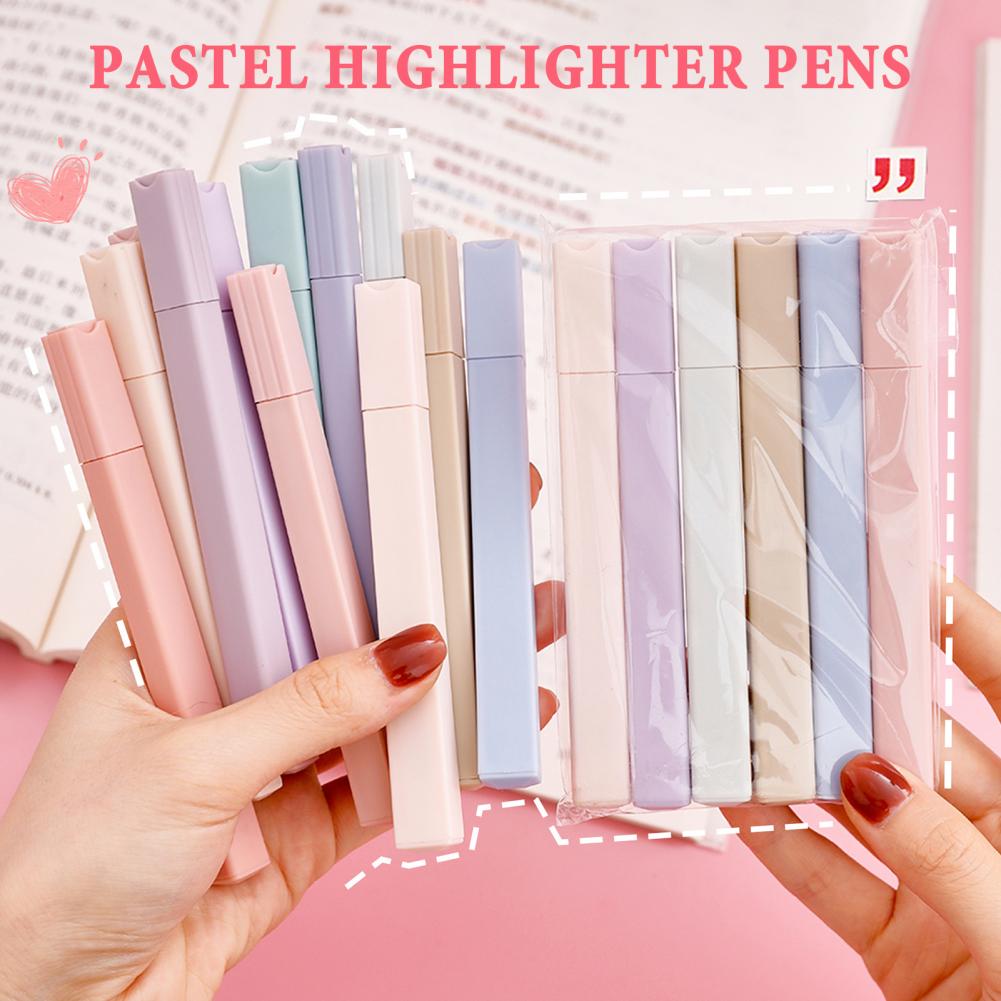 Pastel Highlighter Set Double Ended - Kleurrijke markeerstiften 6 stuks Pastel markeerstiftenset