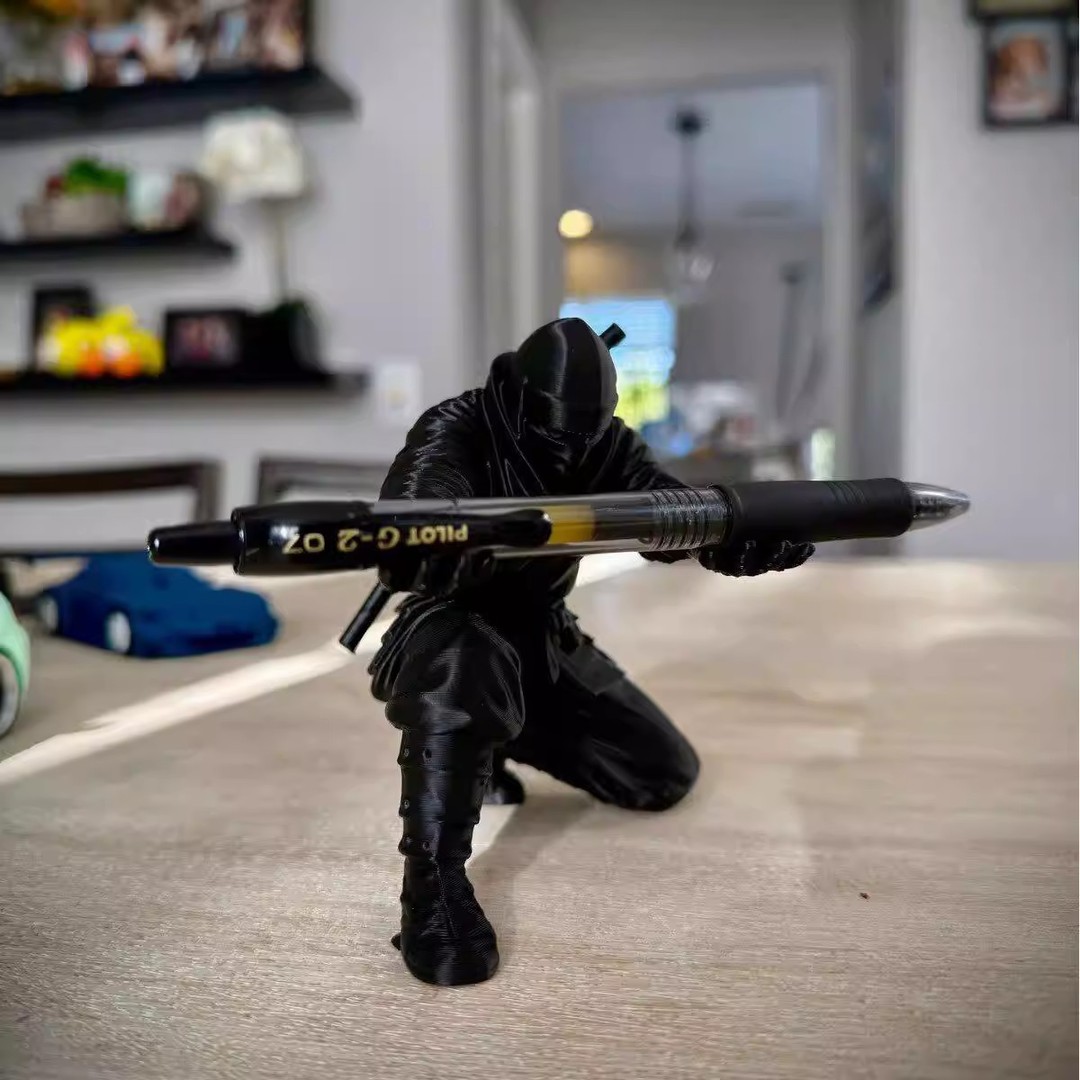 Stationery - 3D-geprinte ninja-penhouder, creatieve bureaupenstandaard, ornament, opbergdecoratie