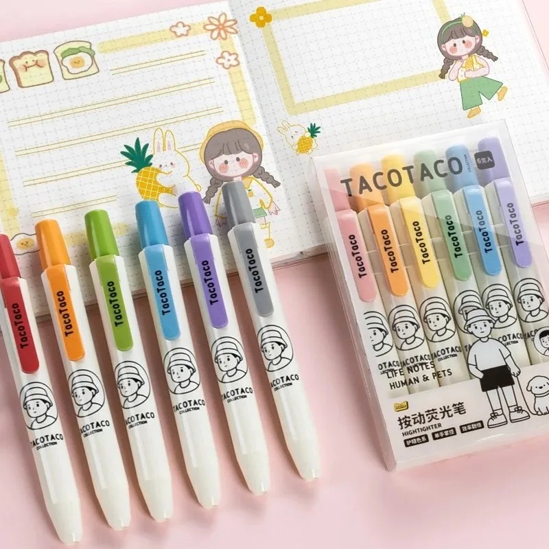 6 stks/set Pastel Kleur Macaro - Pastel Highlighter Set Double Ended recensie en prijs