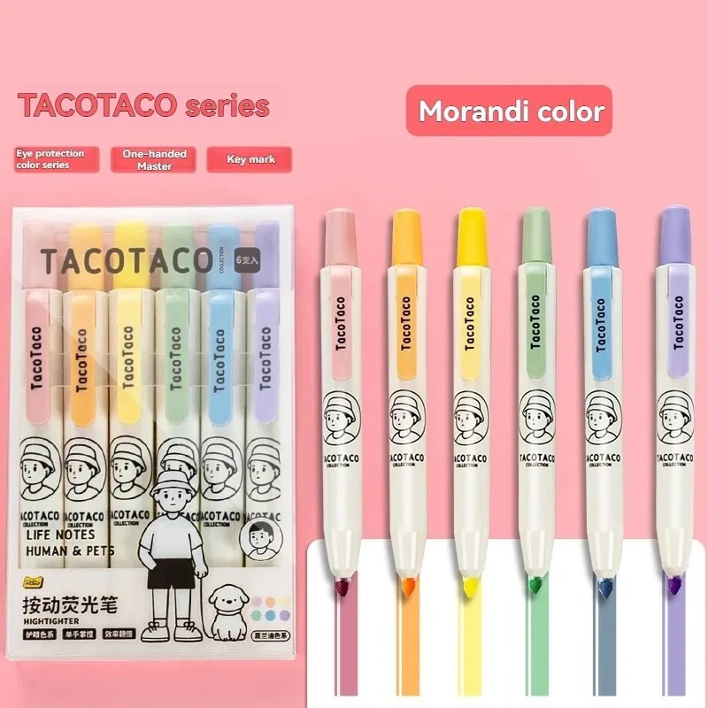 6 stks/set Pastel Kleur Macaro - Pastel Highlighter Set Double Ended recensie en prijs