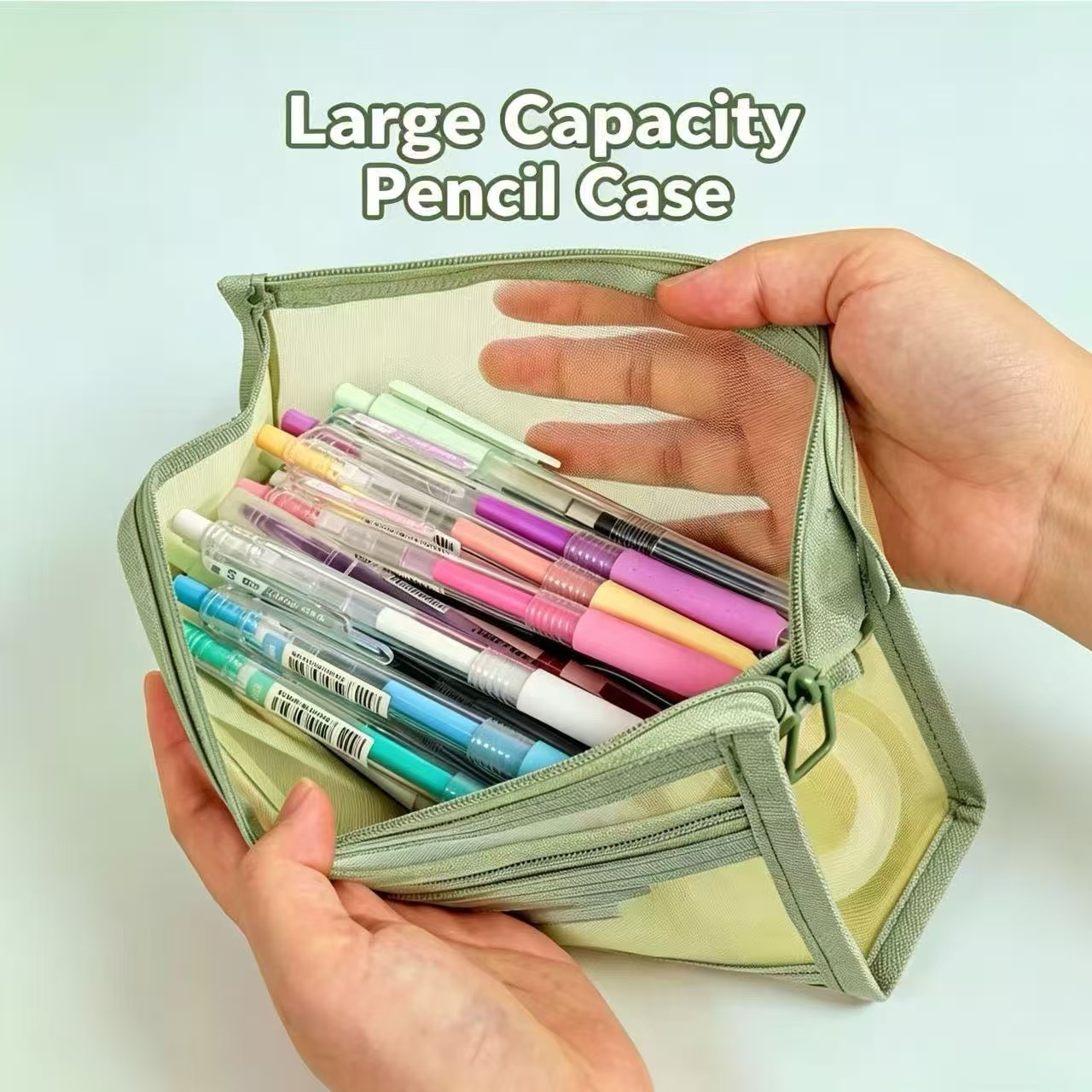 Dubbellaags transparant mesh-e - Clear Mesh Pencil Pouch For Exam recensie en prijs