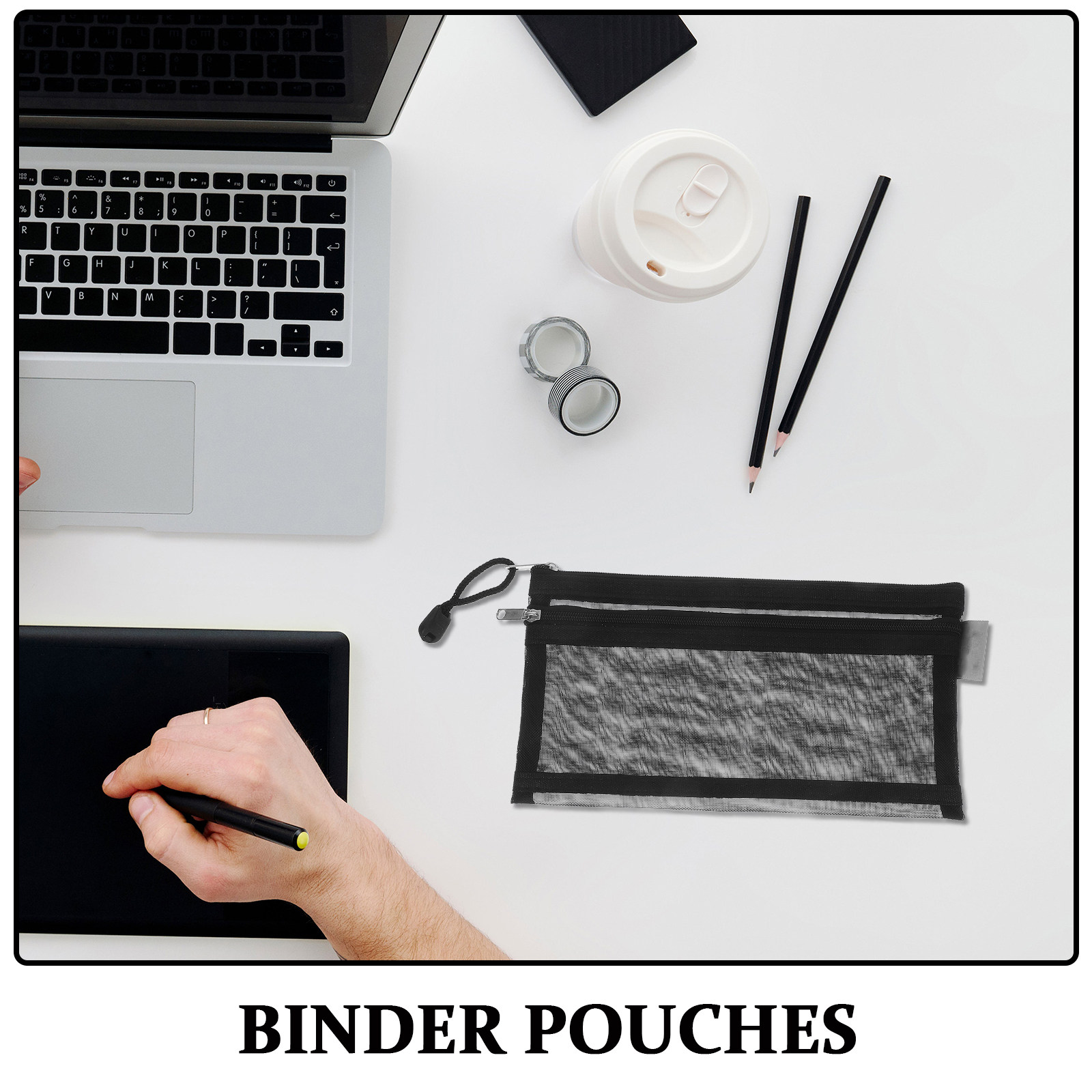 6 stuks doorzichtige, dubbelwa - Clear Mesh Pencil Pouch For Exam recensie en prijs