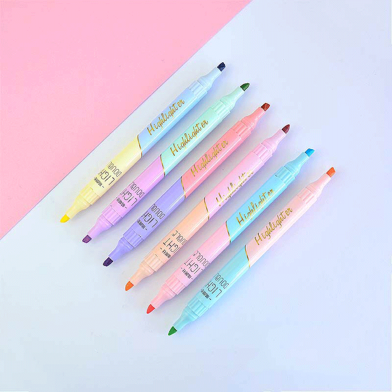 6 Pcs Dubbele Tip Highlighter  - Pastel Highlighter Set Double Ended recensie en prijs