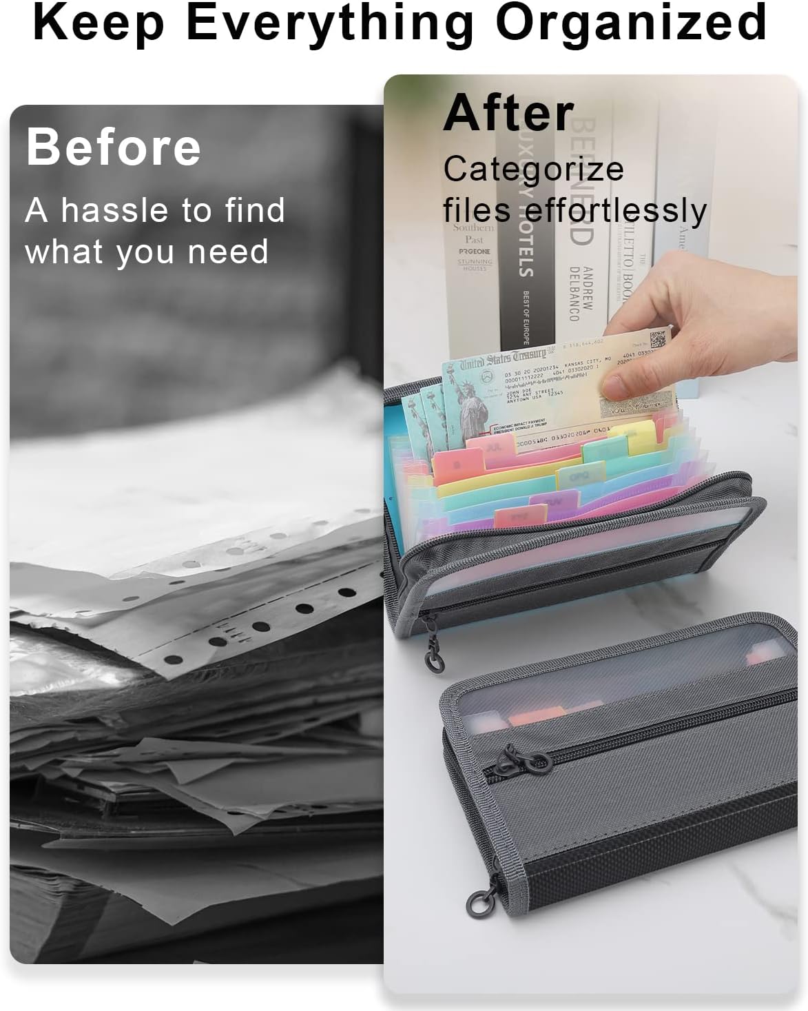 Kleine accordeonmap A6 met vei - Expandable Accordion File Folder 13 Pockets recensie en prijs