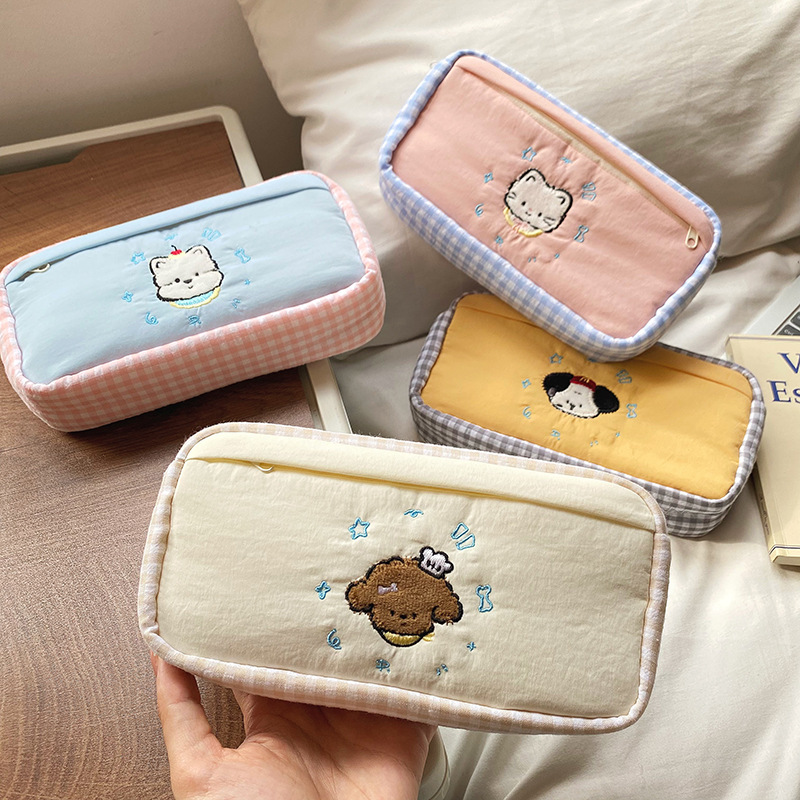 Schattige dierenborduurwerk gi - Aesthetic Large Pencil Case Pouch recensie en prijs