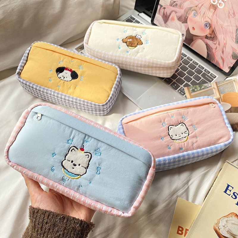 Schattige dierenborduurwerk gi - Aesthetic Large Pencil Case Pouch recensie en prijs