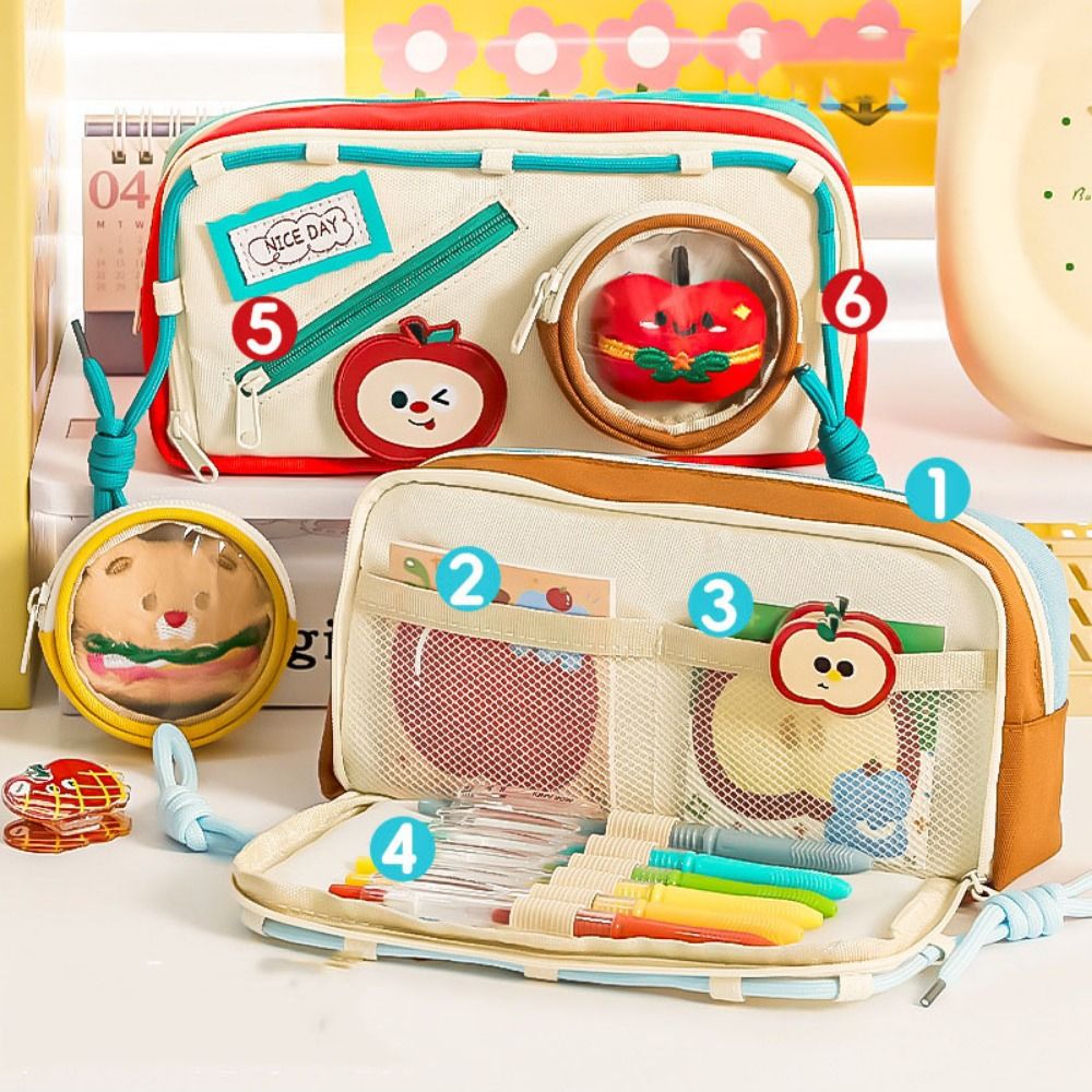 Hamburger etui met grote capac - Aesthetic Large Pencil Case Pouch recensie en prijs