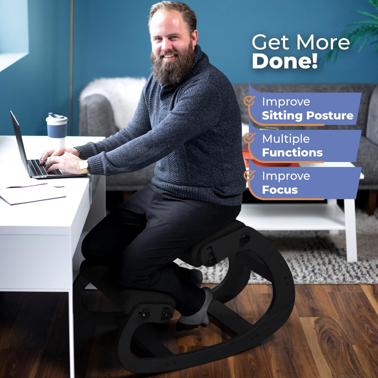 Ergonomische houten knielstoel - Office Furniture recensie en prijs
