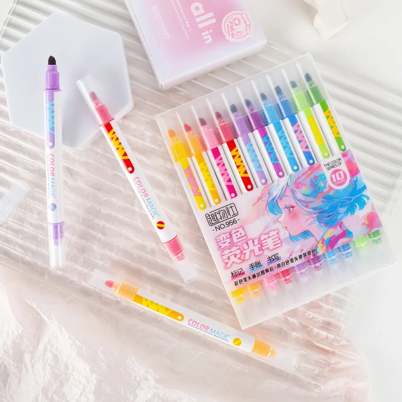 10 stuks dubbelzijdige magisch - Pastel Highlighter Set Double Ended recensie en prijs