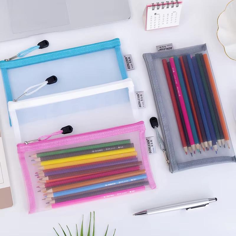NIEUW Duurzaam mesh-etui met r - Clear Mesh Pencil Pouch For Exam recensie en prijs