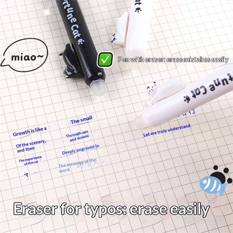 4-pack schattige uitwisbare ge - Retractable Eraser Pen Click recensie en prijs