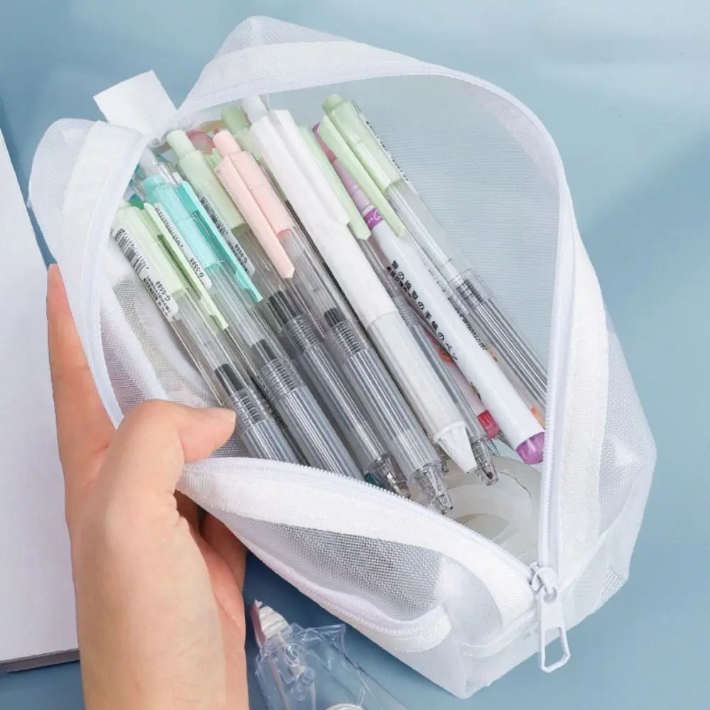 Ruime dubbellaagse mesh-pennen - Clear Mesh Pencil Pouch For Exam recensie en prijs