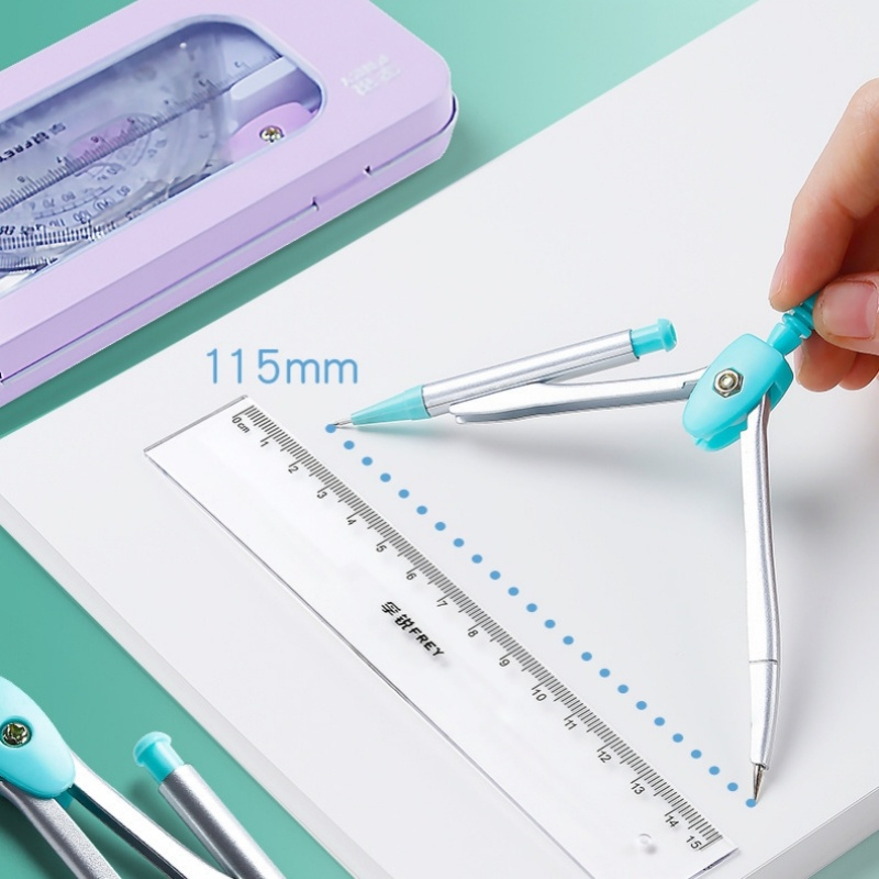 7-delige wiskundige linialen s - Math Geometry Set With Compass recensie en prijs
