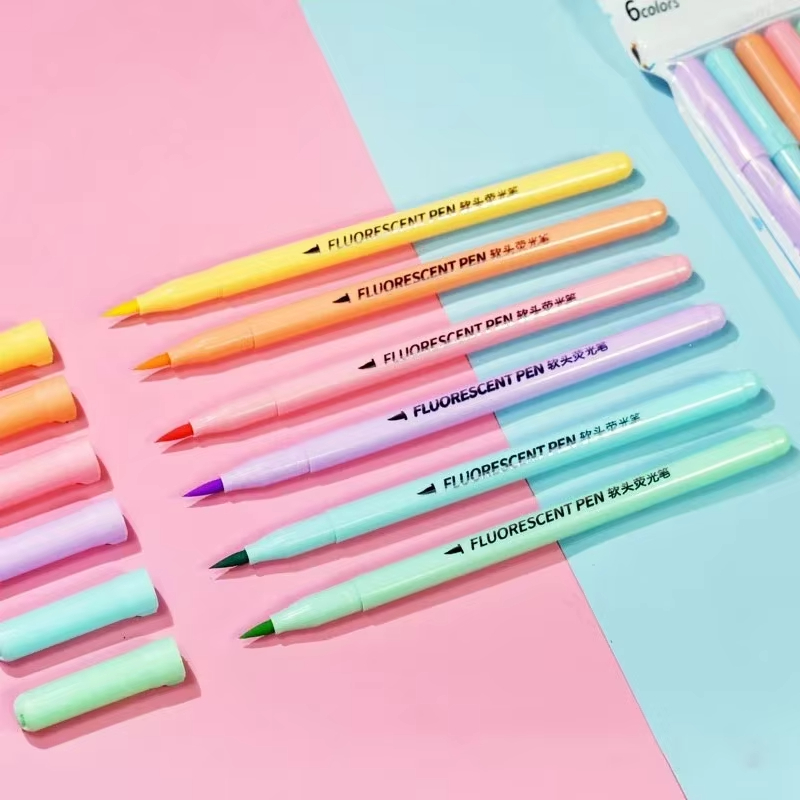 6-kleuren Zachte Borstel Fluor - Pastel Highlighter Set Double Ended recensie en prijs