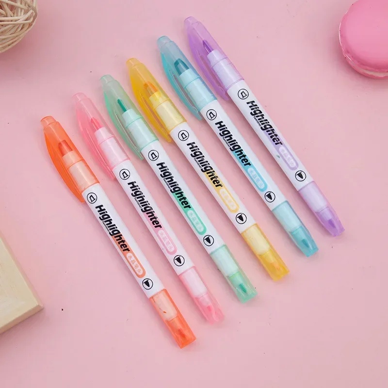 6 kleuren/set Unieke Window Ti - Pastel Highlighter Set Double Ended recensie en prijs