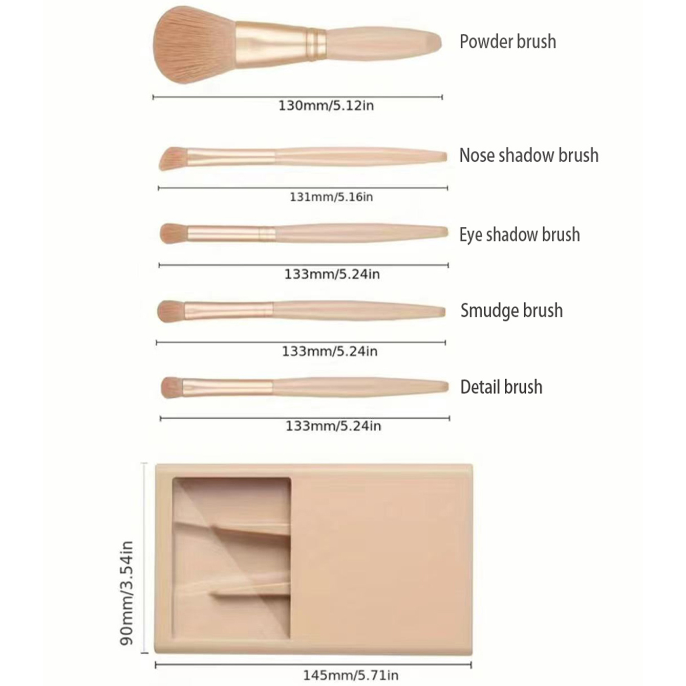 5-delige cosmetische borstelse - Writing Tools recensie en prijs