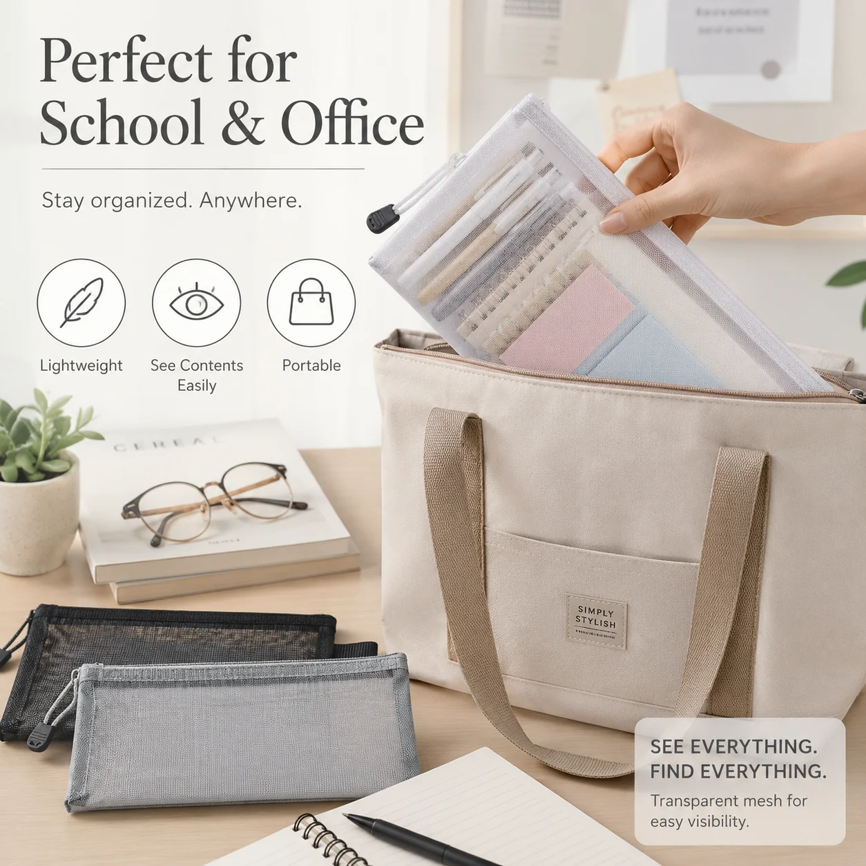 Transparante mesh-pennenzak, d - Clear Mesh Pencil Pouch For Exam recensie en prijs